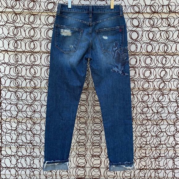 Miss Me Vintage Boyfriend Fit Eagle Jeans distressed ankle Size 26 - Picture 3 of 7